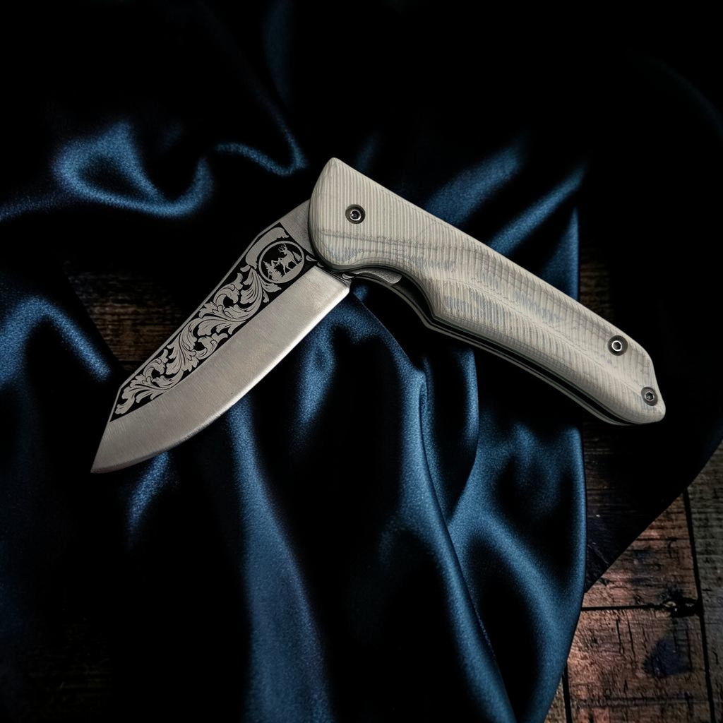 Beyaz Saplı Desenli Çakı – Model 5