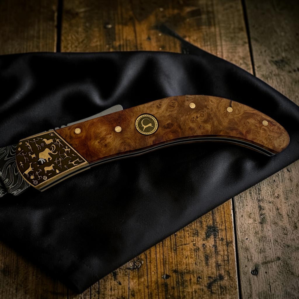 Ahşap Görünümlü Kavisli Katlanır Çakı – Model 13